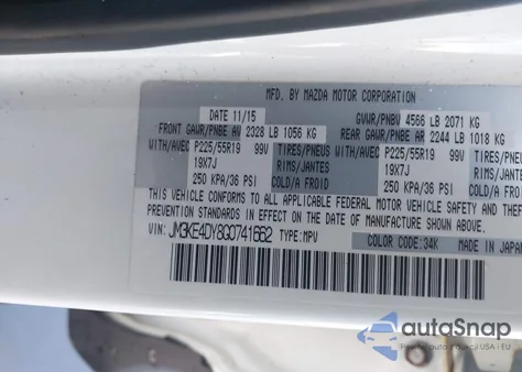 2016 Mazda Cx-5 Grand Touring from USA, damaged, VIN JM3KE4DY8G0741662